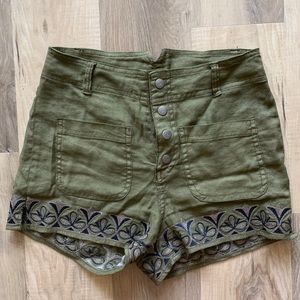 Free people shorts with embroidery